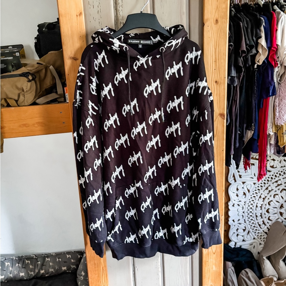 Black and White Playboy Hoodie